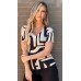 034477 - Blusa Manga Curta Estampa Geométrica